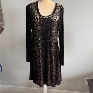 Karen Kane Black and Brown Long Sleeve velvet Dress